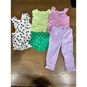 Baby Clothes Bundle 12M Carter's Cat & Jack Bodysuit Top‎ Bloomer Pants Set